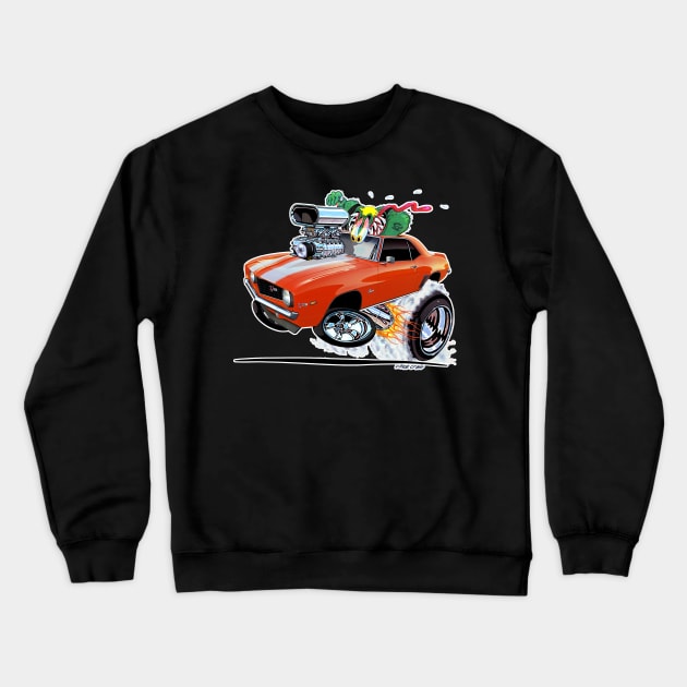 Z RATED 69 Camaro Orange Crewneck Sweatshirt by vincecrain